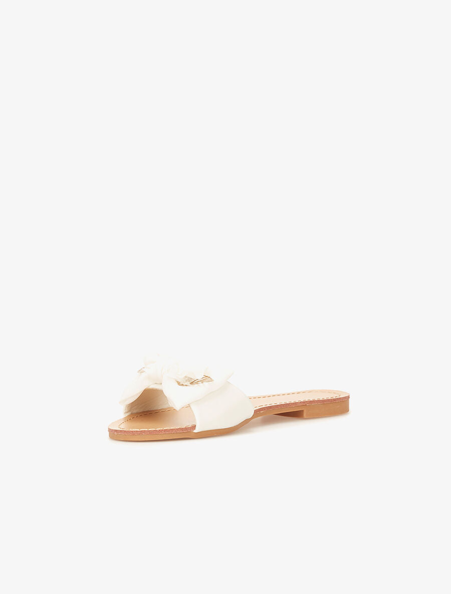 Nu-pieds feuilles dorées - blanc - 3