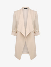 Trench droit mi-long uni - Beige - 4