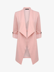 Trench droit mi-long uni - Rose poudré - 1