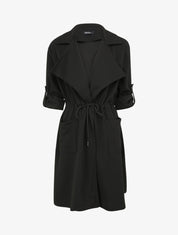 Trench fluide uni - Noir - 1