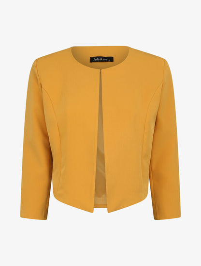 Veste droite uni manches 3/4 - Moutarde - 1