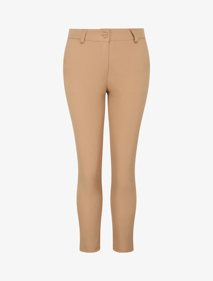 Pantalon slim 7/8 taille standard - Camel - 1