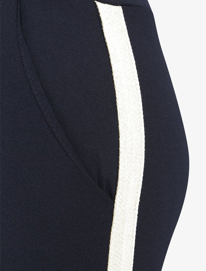 Pantalon jogger slim 7/8 taille haute - Marine - 4