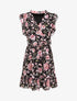 Robe patineuse mi-longue imprimé roses - Noir - 4