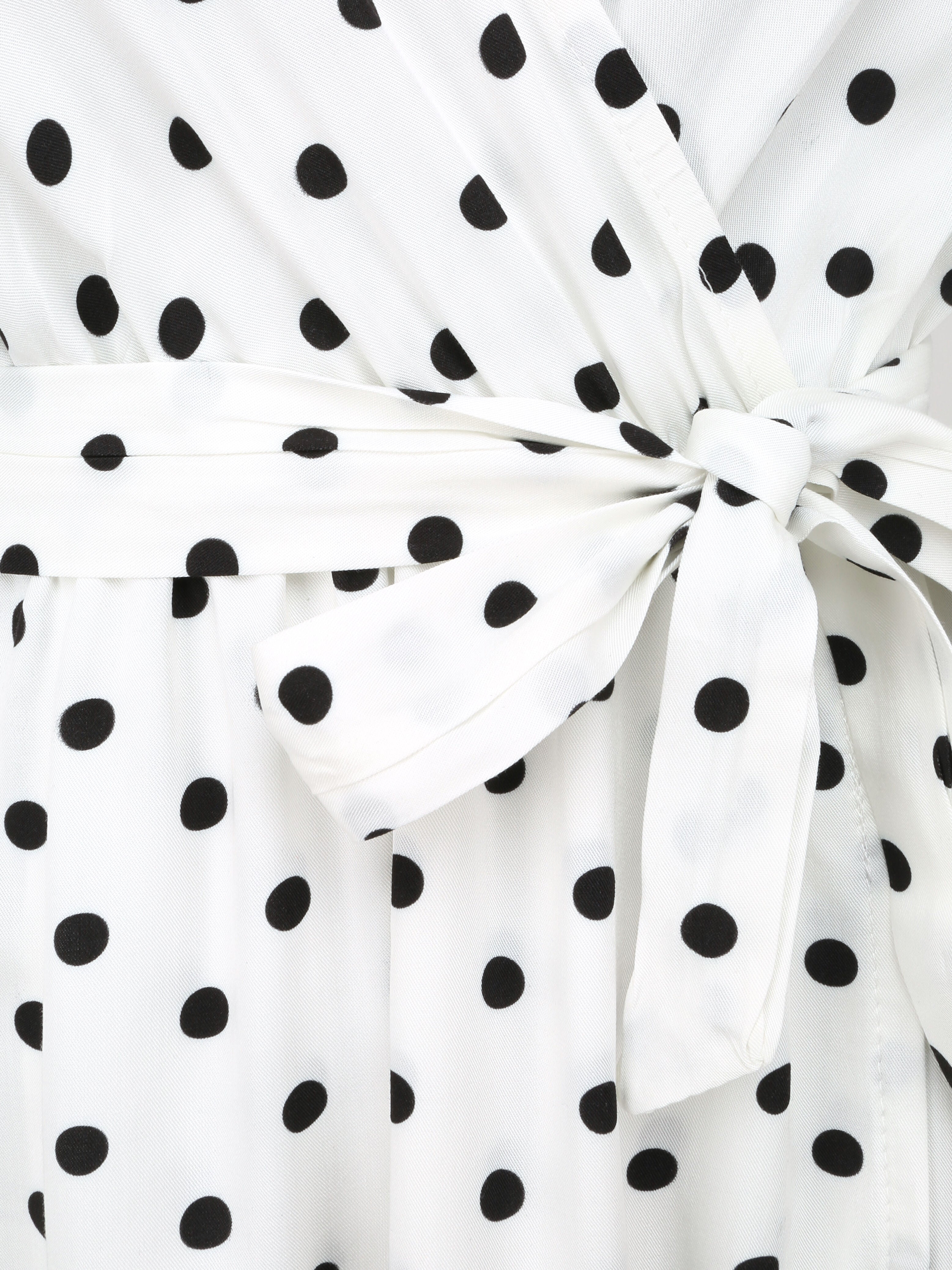 Robe courte portefeuille imprimé pois - Blanc - 3