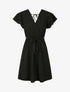 Robe fluide à encolure cache-coeur - Noir - 1