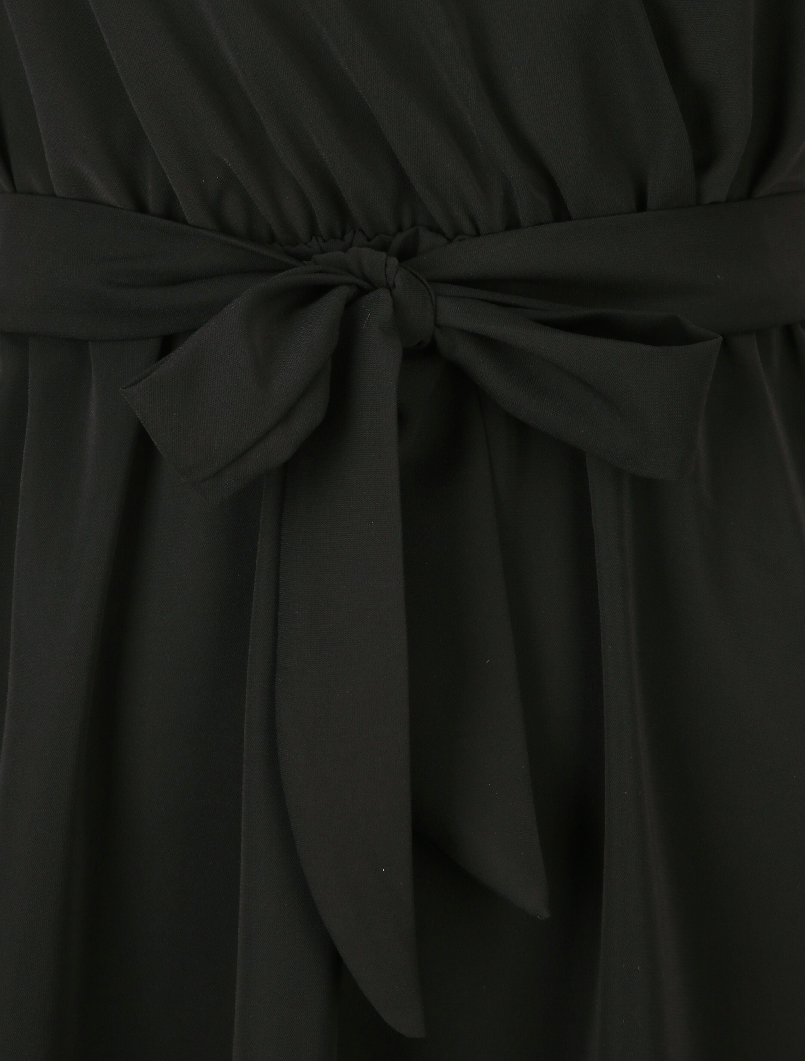 Robe fluide à encolure cache-coeur - Noir - 3