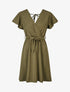 Robe fluide à encolure cache-coeur - Kaki - 4