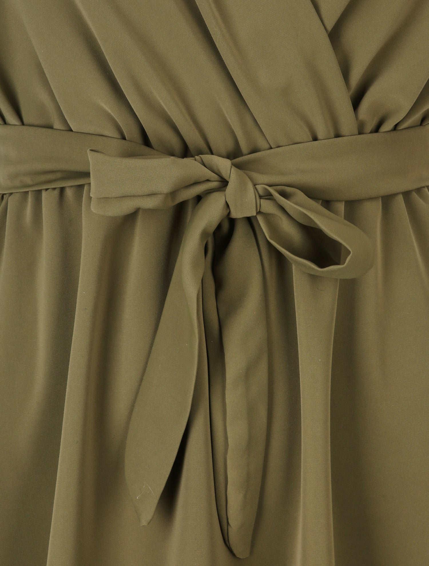 Robe fluide à encolure cache-coeur - Kaki - 3