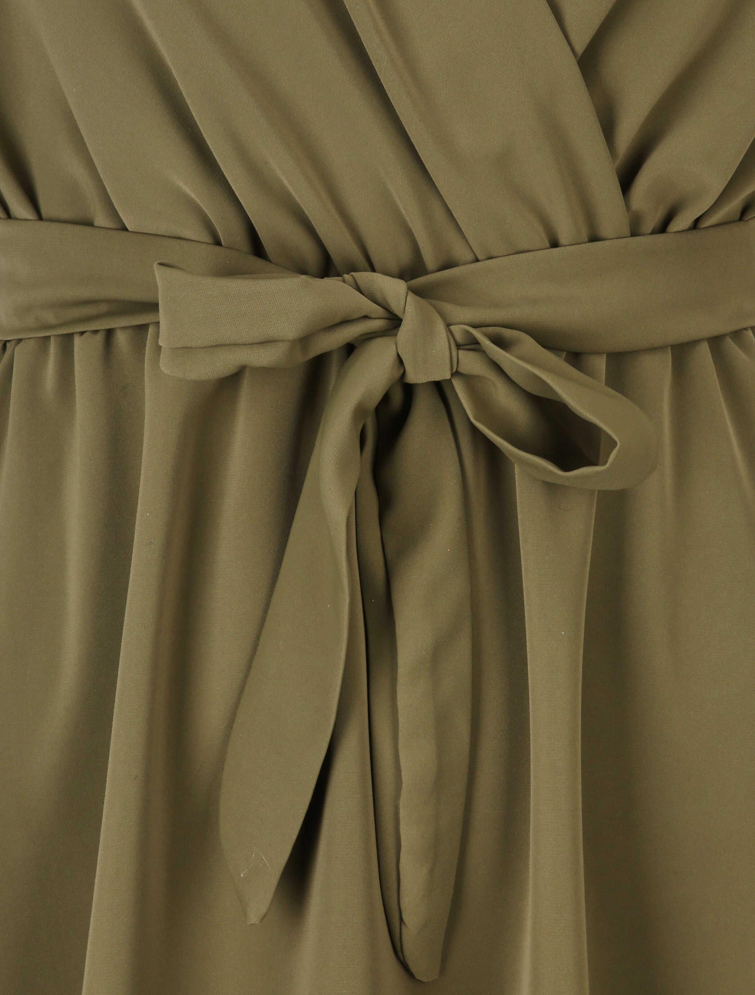 Robe fluide à encolure cache-coeur - Kaki - 3
