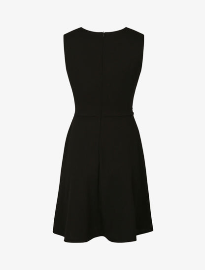 Robe patineuse sans manches à détail boucle ronde - Noir - 2
