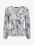 Top élastiqué imprimé tropical - Noir - 1