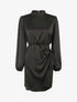 Robe satinée style portefeuille - Noir - 1