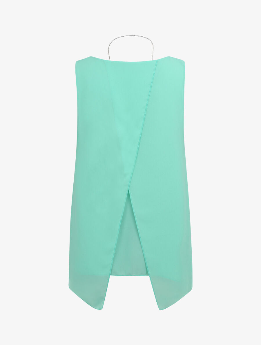 Top en voile à dos fendu - Vert d&