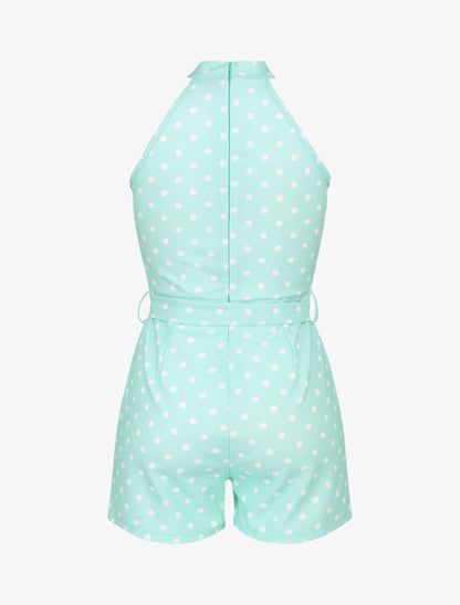 Combishort ajustée à pois - Vert d&