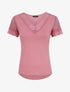 Top uni droit à manches dentelle - Rose - 4