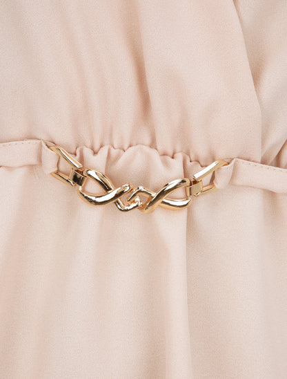 Top cache-coeur ajusté à ceinture décorative - Rose poudré - 3