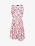 Robe patineuse sans manches imprimé fleurs romantiques - Blanc - 4