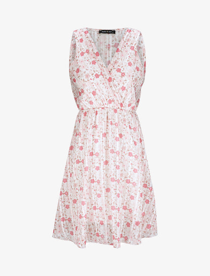 Robe patineuse imprimé printanier - Blanc - 1