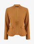 Veste droite unie à col mao - Camel - 1