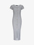 Robe longue fourreau unie à manches courtes - Gris chiné - 1