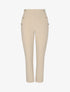 Pantalon slim à boutons stylisés - Beige - 1