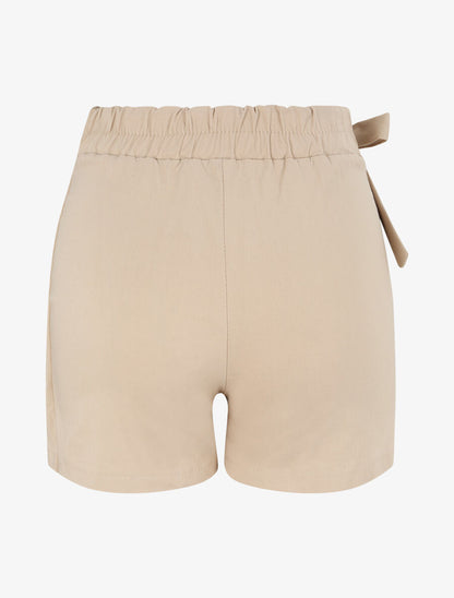 Short style jupe à taille élastiquée - Beige - 2