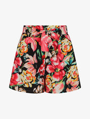 Short ample à imprimé fleurs tropicales - Noir - 5