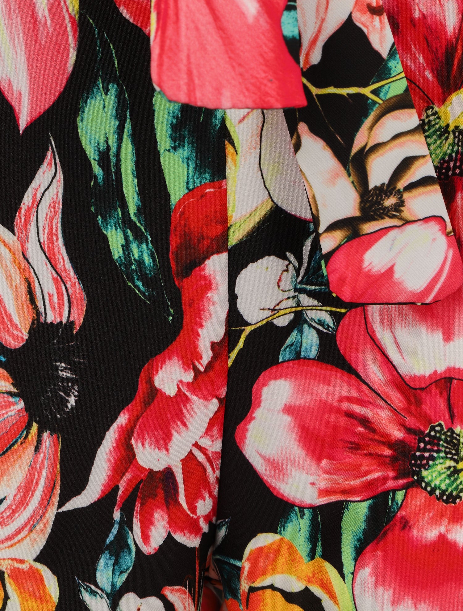 Short ample à imprimé fleurs tropicales - Noir - 3