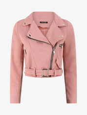 Veste courte en suédine - Rose - 4