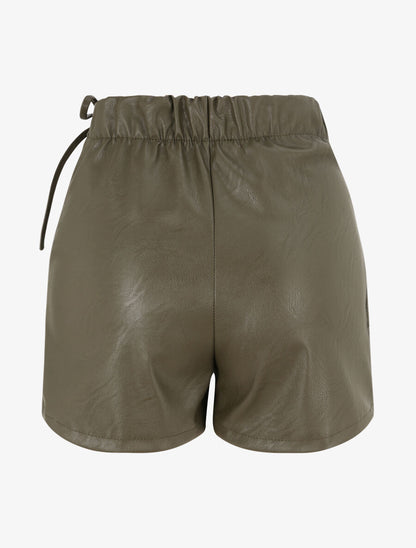 Short en simili style portefeuille - Kaki - 2