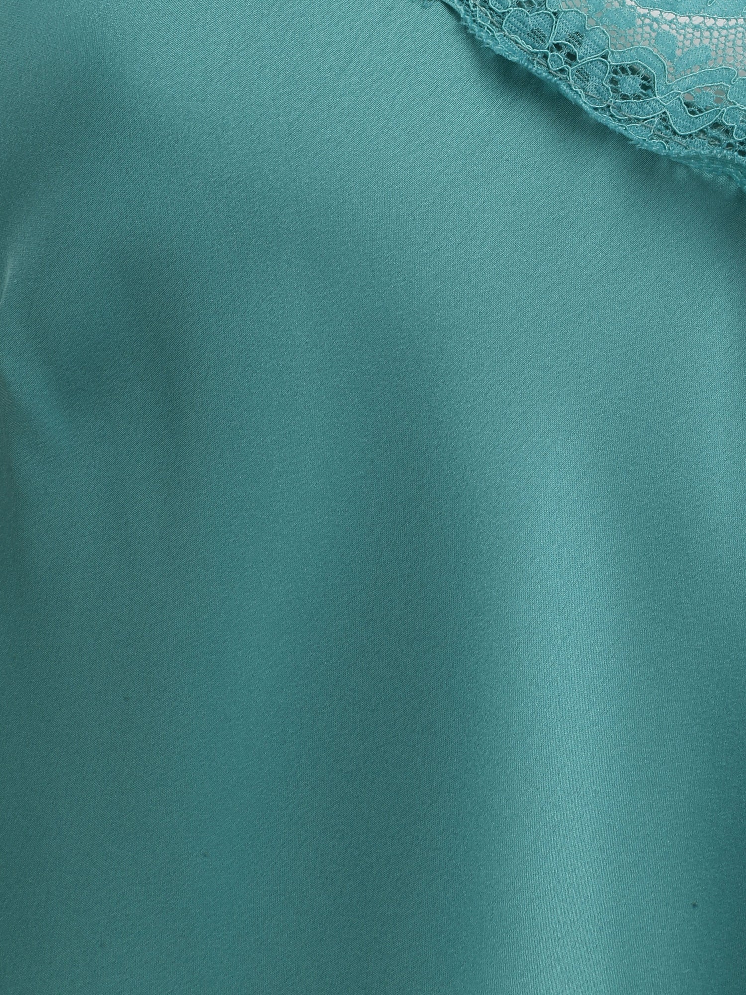 Débardeur droit satiné à bretelles en dentelle - Vert menthe - 3