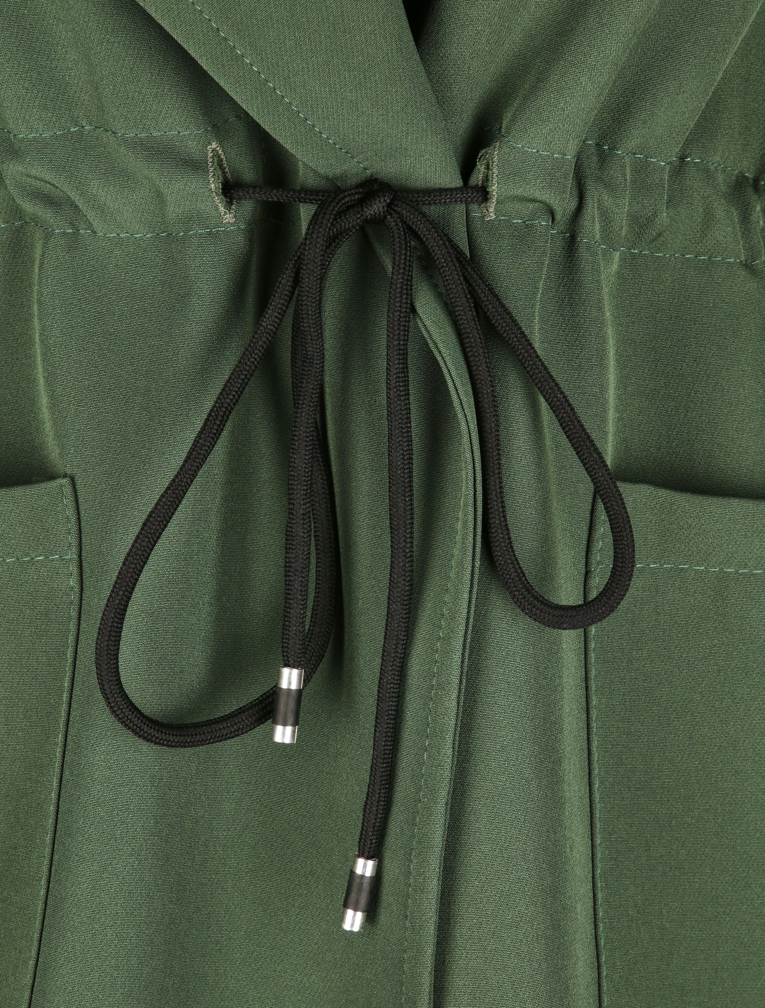 Veste droite unie à col cranté - Kaki - 3