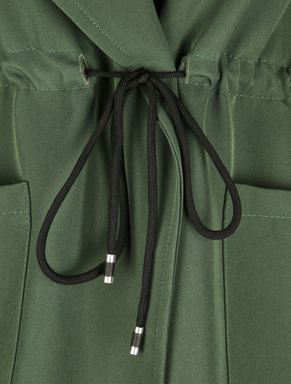 Veste droite unie à col cranté - Kaki - 3