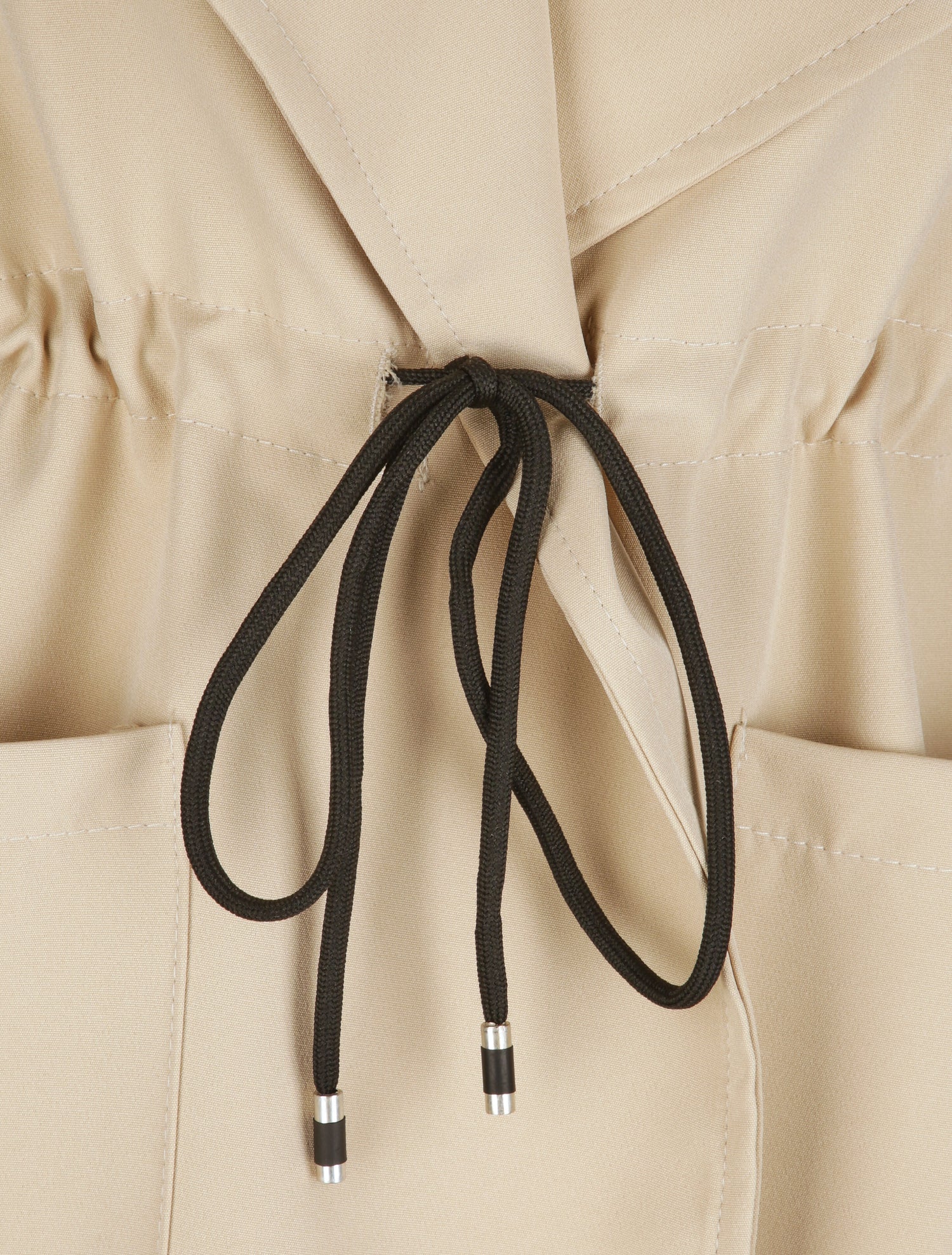 Veste droite unie à col cranté - Beige - 3