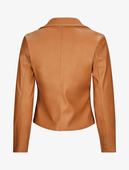 Perfecto droit en simili doublé - Camel - 2
