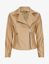 Perfecto droit en simili à poche zippée décorative - Beige - 1
