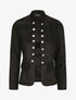 Veste officier cintrée en suédine - Noir - 1