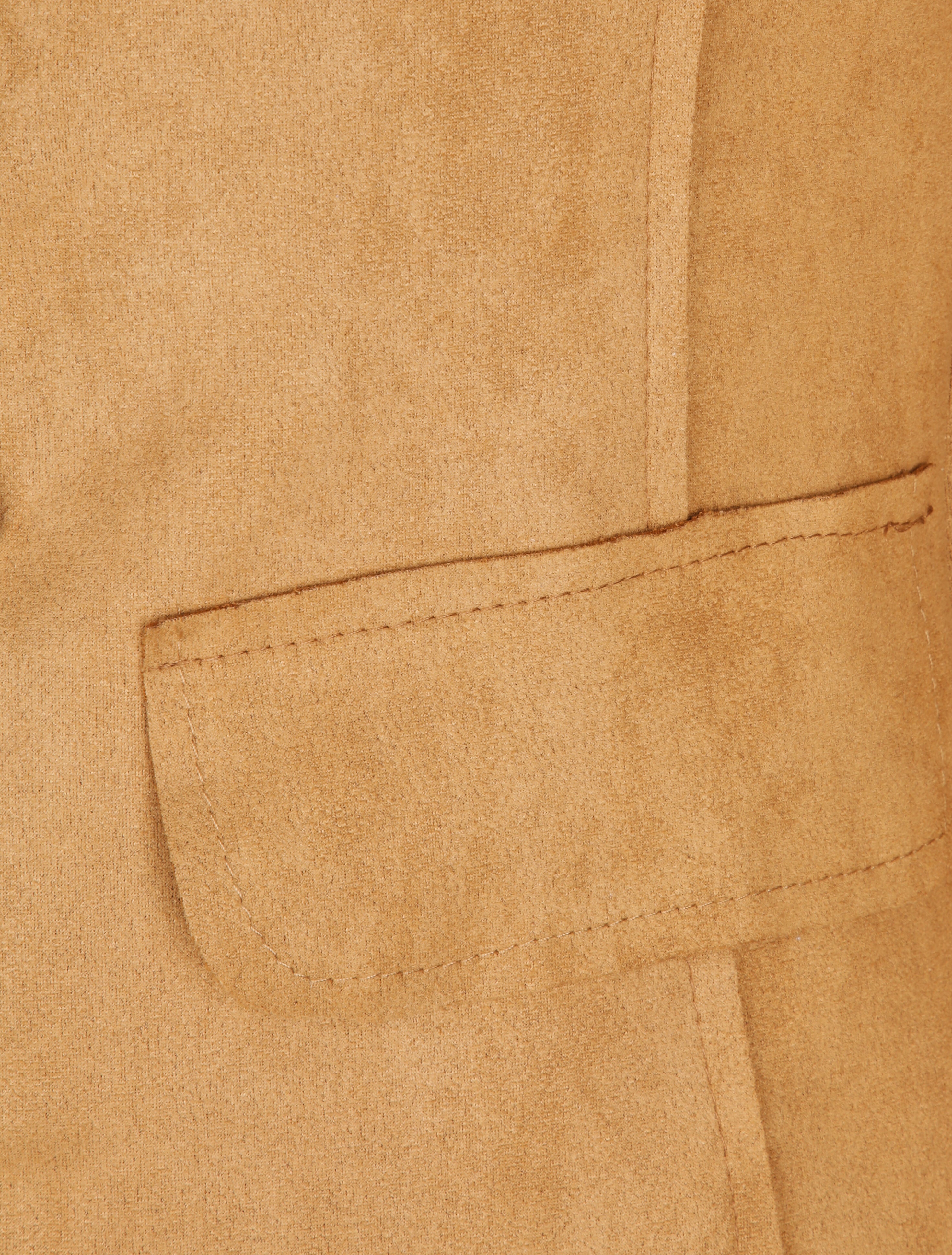 Veste officier cintrée en suédine - Camel - 3
