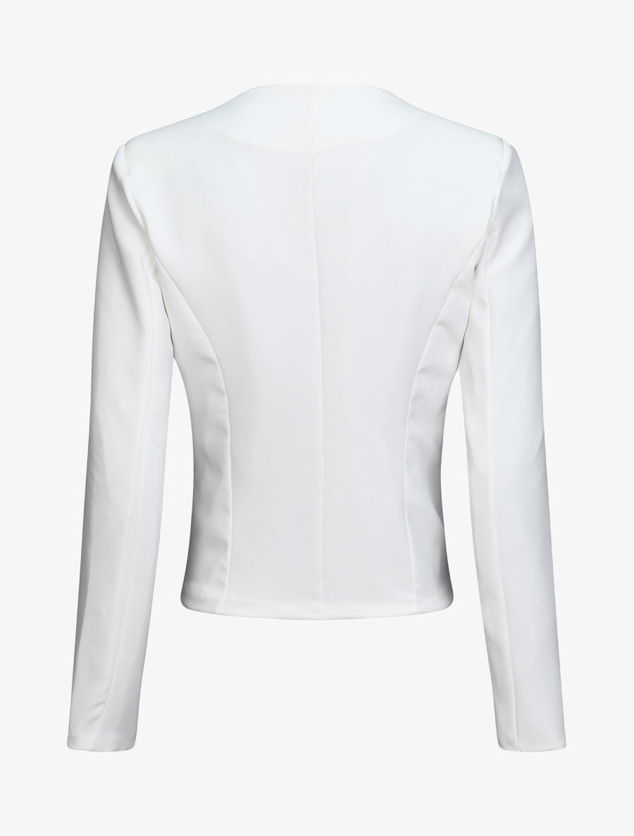 Blazer uni droit - Blanc - 2