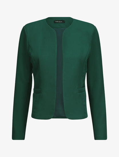 Blazer uni droit - Vert sapin - 1