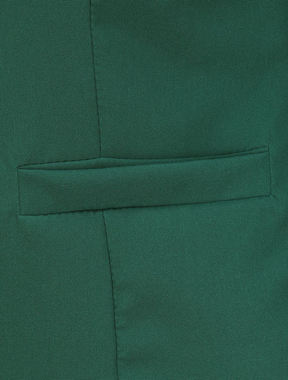 Blazer uni droit - Vert sapin - 3