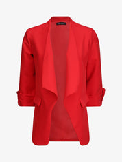 Blazer oversize à pans asymétriques - Rouge - 1