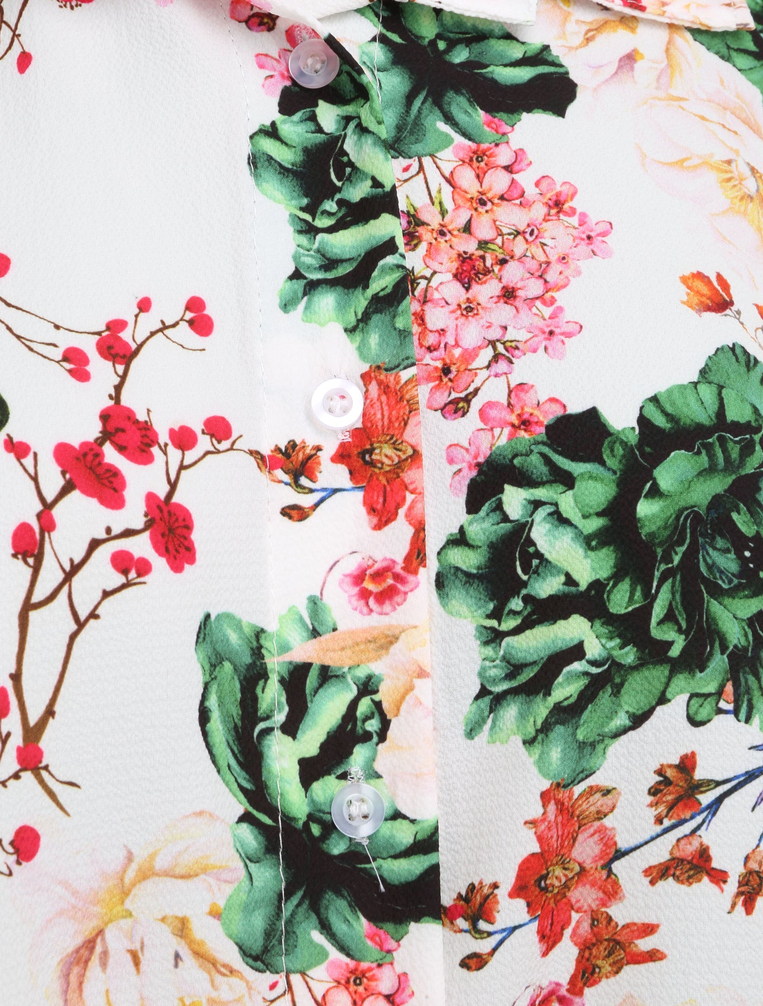 Chemise à nouer à imprimé fleurs sauvages - Blanc - 3