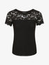 Top en tulle et à dentelle - Noir - 1