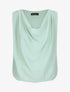 Top voile droit uni et col bénitier - Vert amande - 1