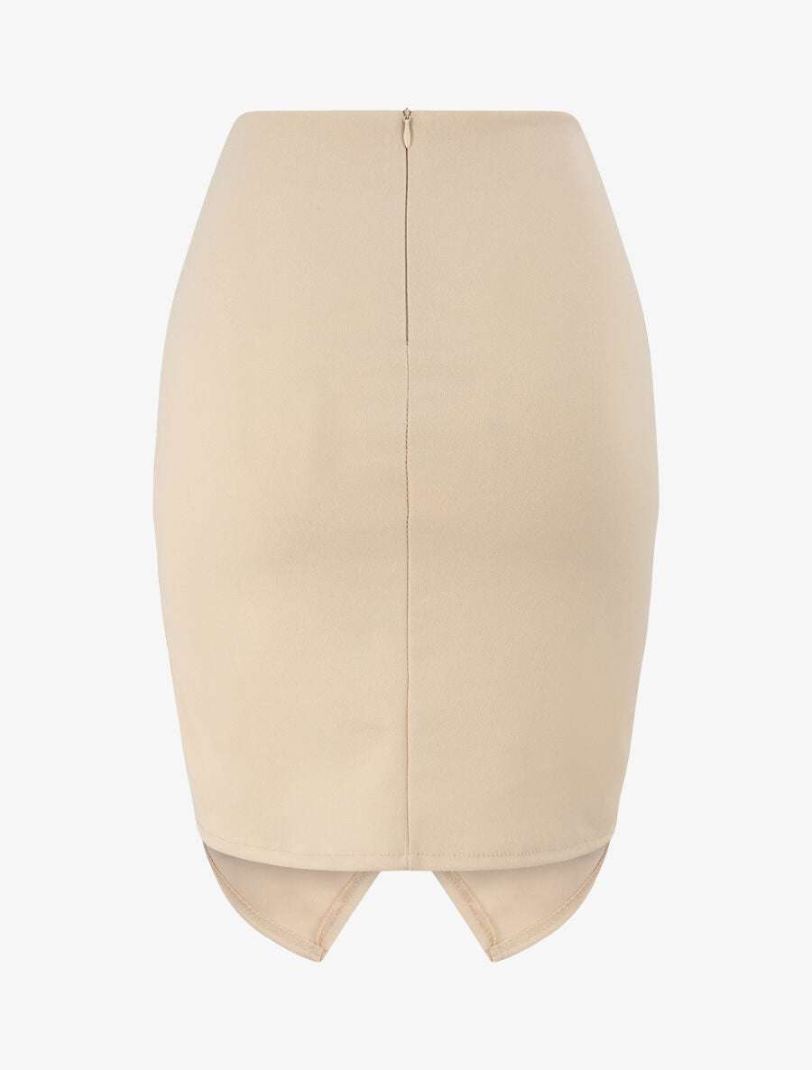 Mini jupe portefeuille - Beige - 2