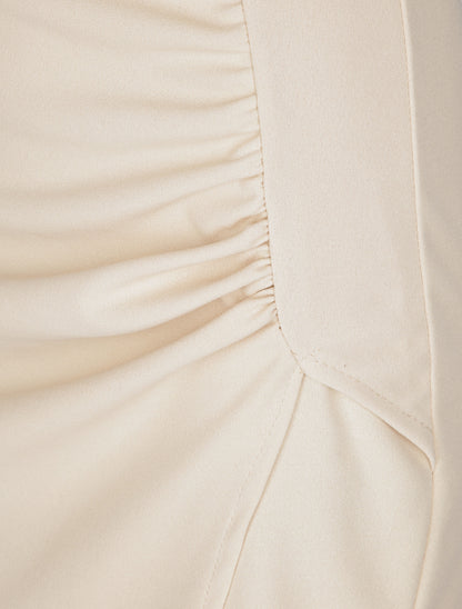 Robe asymétrique à fines bretelles - Beige - 3