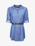 Robe chemise droite unie - Bleu denim - 1