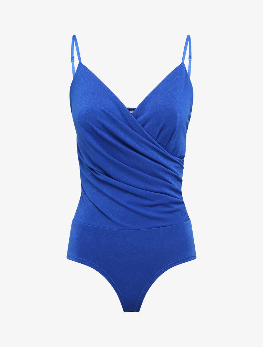 Body ajusté cache-coeur à fines bretelles - Bleu électrique - 1